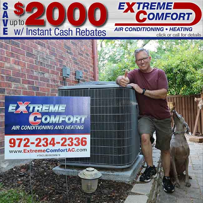 NEW HVAC air conditioning system rebate specials by Extreme Comfort Air Conditioning & Heating