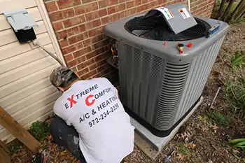 New Air Conditioner installation by Extreme Comfort technician in Frisco Texas