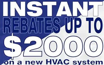 Instant Cash Rebate offer on new Air Conditioning & Heating Systems installed by Extreme Comfort Air Conditioning & Heating in Dallas, Texas